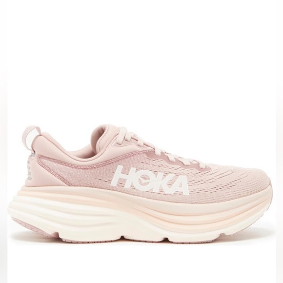 Hoka bondi 8 running shoes sneakers in light pink size 9 - Picture 3 of 9